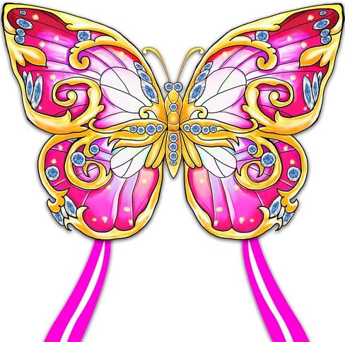 Easy to Fly 3 Pieces Kites for Kids and Adults, Large Kites Set with String, Perfect for Beach & Park Fun (Includes Butterfly, Delta & Shark Designs) in Saudi Arabia