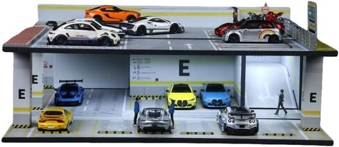 1:64 Diorama Mirror Garage Model, Diecast Model Car Scene Display Case, LED Lighting City Underground Car Parking Display Building Model (Garage 04) in Saudi Arabia