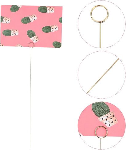 60PCS Sticks for Flower Bouquet, Metal Floral Picks, Gold Place Card Holder, Heart Loop Picture Holders, Flower Bouquet Accessories, Valentine’s Day Flower Arrangements Supplies, Floral Supplies in Saudi Arabia