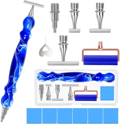 مدح V Do Thin Thines Stail Diamond Diamond Paint Art Kit Ben Ben Ben مع Screw Silver Metal Tips Nib Placer Tool Tool Assories ، Pen Miamond Art Pen in Kuwait