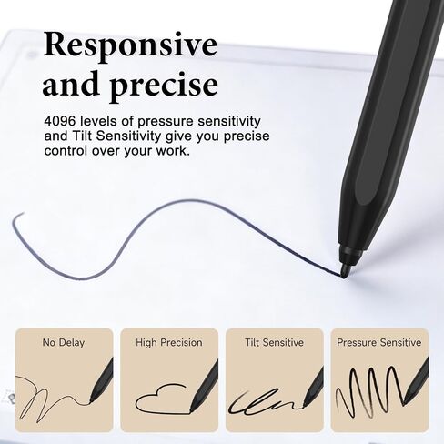 NTHJOYS Magnetic EMR Stylus Compatible with Remarkable 2 Pen, Replacement Stylus for Remarkable 2/1/ with Eraser, 4096 Pressure Levels, Palm Rejection & 5 Tilt Support with Eraser, Silver in Saudi Arabia