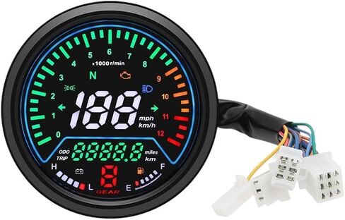 Motorcycle Odometer 12V Motorcycle Instrument Tachometer Digital Dashboard Meters 0~12000 Tachometer with Gear Meter Dual Odometer Tachometer in Saudi Arabia