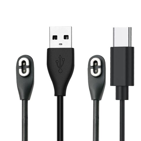 2 كابلات شاحن متوافقة مع Shokz، كابل شحن مغناطيسي بديل، مناسب لـ Aftershokz Aeropex AS800/803/Shokz Open Pro، OpenRun Mini، توصيل العظام OpenComm (2، أسود) in Kuwait