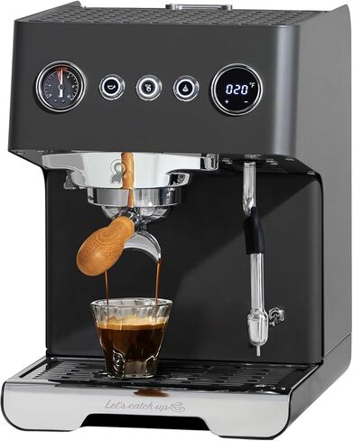 ماكينة اسبريسو Gemilai G3028A، ماكينة صنع القهوة الاحترافية 15 بار مع ضغط قابل للتعديل ورغوة حليب أوتوماتيكية، PID مزدوج وغلاية 550 مل، خزان 57 أونصة، ستانلس ستيل للكابتشينو، رمادي لاتيه in Kuwait