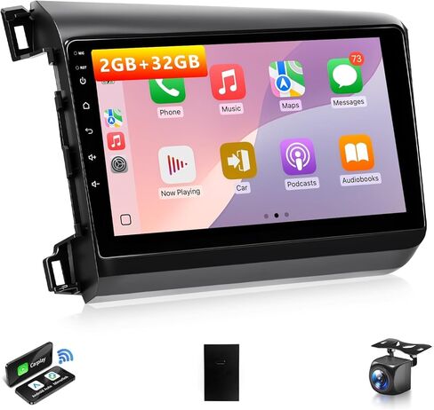 ستيريو أندرويد 13 لسيارة هوندا سيفيك 2012 2013 2014 2015 مع Apple CarPlay Android Auto | شاشة لمس IPS مقاس 9 بوصات لسيارة Honda Civic وحدة رأس راديو GPS، WiFi، DSP HiFi، كاميرا، SWC، CANBUS، 4G+64G in Kuwait