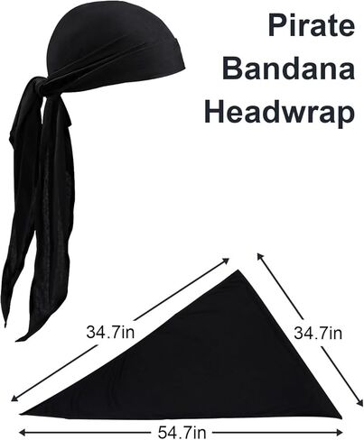 Pirate Costume Accessories – Bandana and Waist Scarf Set for Men & Women, 2PCS Halloween Cosplay Kit in Saudi Arabia