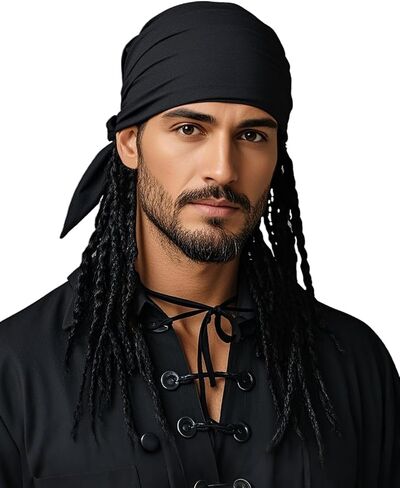 Pirate Costume Accessories – Bandana and Waist Scarf Set for Men & Women, 2PCS Halloween Cosplay Kit in Saudi Arabia
