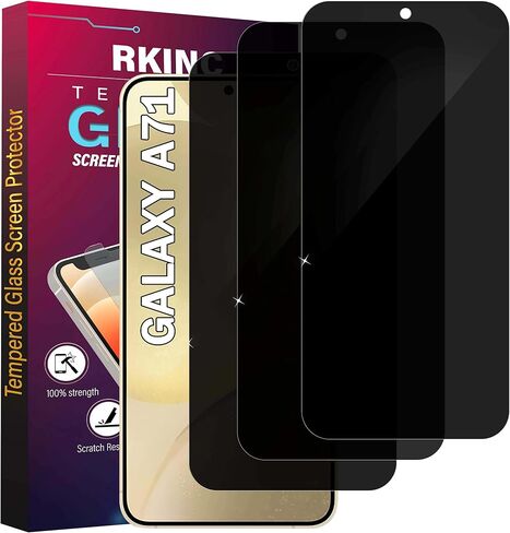 RKINC Screen Protector [4-Pack] for Samsung Galaxy A21, Tempered Glass Film Screen Protector, 0.33mm [LifetimeWarranty][Anti-Scratch][Anti-Shatter] in Saudi Arabia