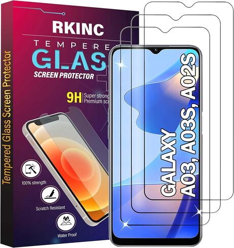 RKINC Screen Protector [4-Pack] for Samsung Galaxy A21, Tempered Glass Film Screen Protector, 0.33mm [LifetimeWarranty][Anti-Scratch][Anti-Shatter] in Saudi Arabia