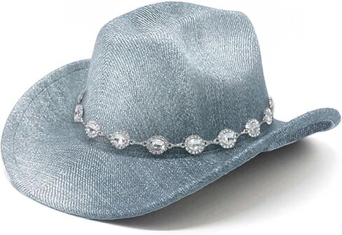 Denim Cowboy Hat Y2k Western Cowboy Hat for Women Men Washed Wide-Brimmed Cowgril Hats in Saudi Arabia