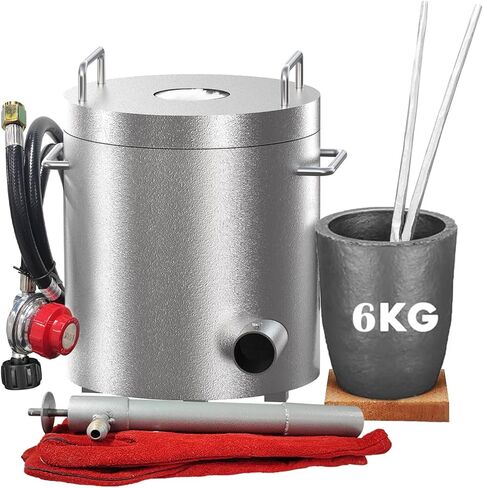 26lb Propane Melting Furnace Kit, 2700°F High-Heat Foundry Kiln for Gold Silver Copper Aluminum Casting, Scrap Metal Recycling, Jewelry Making Workshop in Saudi Arabia