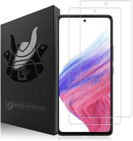 عبوتان من واقي الشاشة لهاتف Samsung Galaxy A53 (إصدار 5G) - حافظة شاشة من الزجاج المقوى، حافظة هاتف ملائمة، استبدال مدى الحياة، غطاء شاشة واقٍ لهواتف سامسونج الذكية in Saudi Arabia