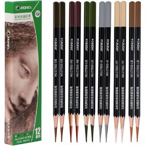 Marie's Colored Charcoal Pencils Set, 6 Colors 12 Pieces, Pastel Chalk Pencils for Drawing, Sketching, Coloring & Shading, Art Supplies for Adult Artists (Multicolor) in Kuwait