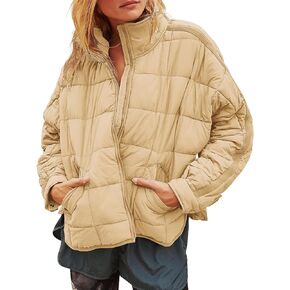 Gacaky Women's Baggy Lightweight Zip Puffer Jacket Warm Winter Down Coat with Pockets in Saudi Arabia