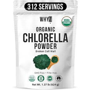 Organic Chlorella Powder, 22 oz, Raw, Premium Superfood Rich in Vegan Protein & Chlorophyll, Non-GMO, Vegan-Friendly Supplement, 312 Servings in Saudi Arabia
