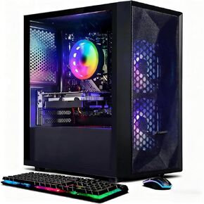 STGAubron Gaming PC Desktop Computer, AMD Ryzen 5 5500 up to 4.2GHz, GeForce RTX 3050 6G, 16GB DDR4, 1TB SSD, WiFi 6, BT 5.2, RGB Fan x 6, Windows 11 Home,White in Saudi Arabia
