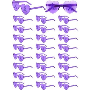 24 Pcs Breast Cancer Awareness Accessories Pink Heart Shaped Sunglasses Breast Cancer Awareness Gifts Party Supplies Favors Hope Faith Strength Courage in Saudi Arabia