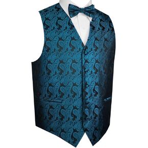 Men's Formal, Prom, Wedding, Homecoming, Cruise Tuxedo Vest, Bow-Tie & Hankie Set in Paisley in Saudi Arabia