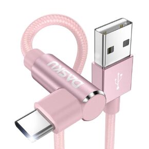كابل USB C إلى USB C 90 درجة 2 حزمة 6FT 60W iPhone 17 Pro Max كابل شحن مضفر طويل الزاوية اليمنى من النوع C شاحن سريع سلك شحن لهاتف iPhone 17 16 15 Pro Max 16e وSamsung S25 iPad والمزيد in Kuwait