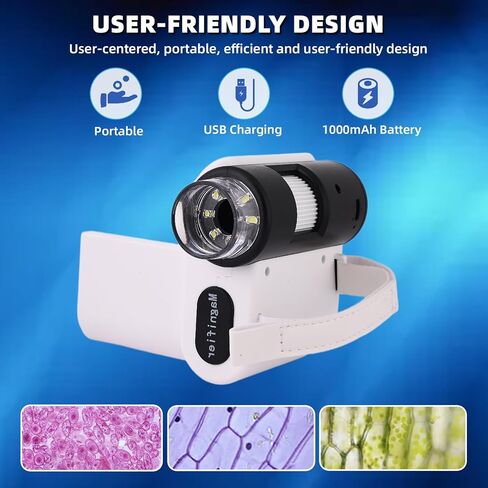 Microscope for Kids,100X-1000X Magnifications Digital Microscope-with 2.4"LCD Screen,Photo & Video Recording Functions.Suitable for Student Indoor & Outdoor Exploration in Saudi Arabia