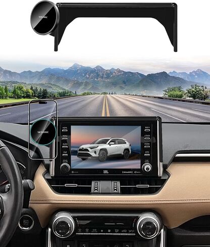 حامل هاتف السيارة لسيارة Toyota RAV4 2019 2020-2023 2024 2025 ملحقات شاشة 7/8 بوصة مشبك ثابت، حامل هاتف للسيارة، قاعدة الهاتف الخلوي لا تحجب فتحة التهوية (لا تناسب شاشة 9/10.5 بوصة) in Saudi Arabia