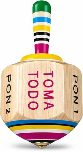 Toma Todo - Mexican Fiesta, Perfect for Family Parties, Kids, Adults, Bachelor Parties, or Baby Showers, Wooden Spinning Top Game Finish (Large (13 cm), 1, Piece) in Saudi Arabia