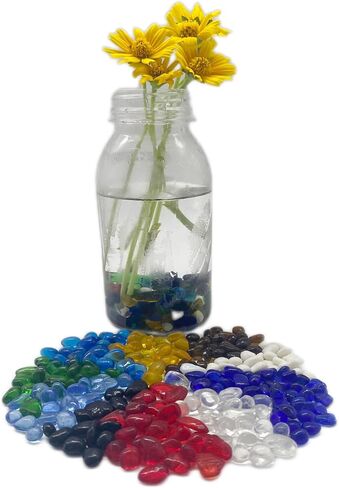 أحجار زجاج البحر من OEEKOI، حصى زجاجية شفافة بوزن 1 رطل من الرخام لأحواض الأسماك وصخور الحصى لخزان السلاحف وحشو المزهرية والحرف اليدوية وديكور المنزل الملون in Kuwait