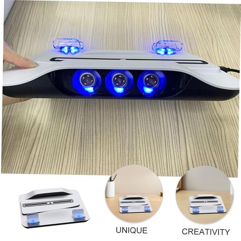 حامل تبريد متعدد الأغراض من HOMSFOU لشاحن وحدة التحكم، محور USB، مؤشر LED، دوران هواء فعال، قاعدة شحن مزدوجة لوحدات التحكم بالألعاب، أبيض in Kuwait