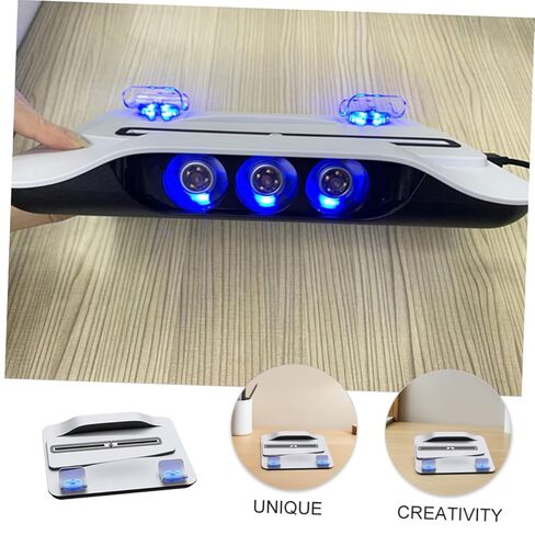حامل تبريد متعدد الأغراض من HOMSFOU لشاحن وحدة التحكم، محور USB، مؤشر LED، دوران هواء فعال، قاعدة شحن مزدوجة لوحدات التحكم بالألعاب، أبيض in Kuwait
