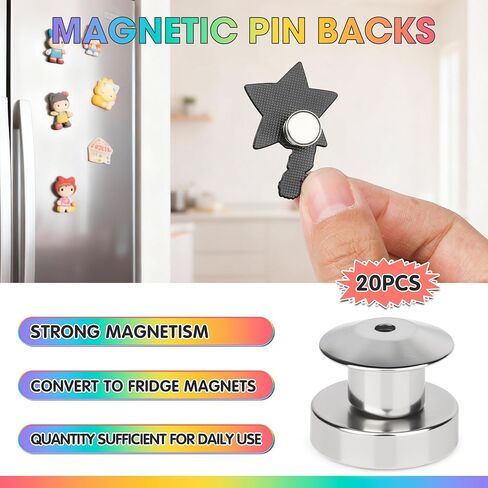 50 قطعة من دبابيس المينا المغناطيسية لتحويل دبوس المينا إلى أداة تحويل مغناطيس الثلاجة للثلاجة للمنزل والمكتب والسبورة البيضاء وديكور الثلاجة والهدايا، دبابيس المينا غير متضمنة in Kuwait