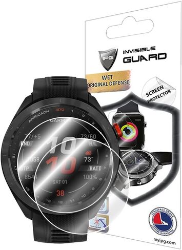واقي شاشة IPG لـ GARMIN APPROACH S60 GOLF GPS WATCH (وحدتان) طبقة شفافة فائقة الدقة غير مرئية مضادة للخدش - ناعمة/شفاء ذاتي/خالية من الفقاعات in Kuwait