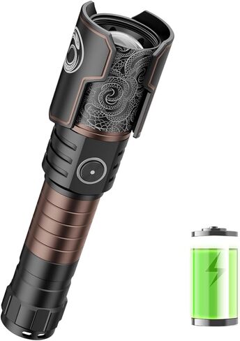 SKYFIRE Flashlights High Lumens Rechargeable, 13,000 Lumens 32,000mAh LED Super Bright Powerful Spotlight, 10 Modes, IP67 Waterproof LCD Digital Display for Home Hunting Camping with Lanyard in Saudi Arabia