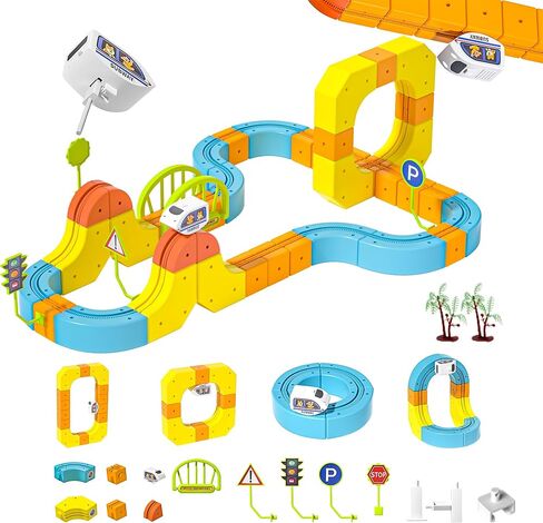 klick Rail Electric Train Set, 3D Infinity Track with Flexible Tracks for Kids, Cube Track - DIY Railroad Block Toys, STEM Gravity-Defying Motorized Trains Tracks for Boys Girls 3 4 5 6 7 8+ (127Pcs) in Saudi Arabia