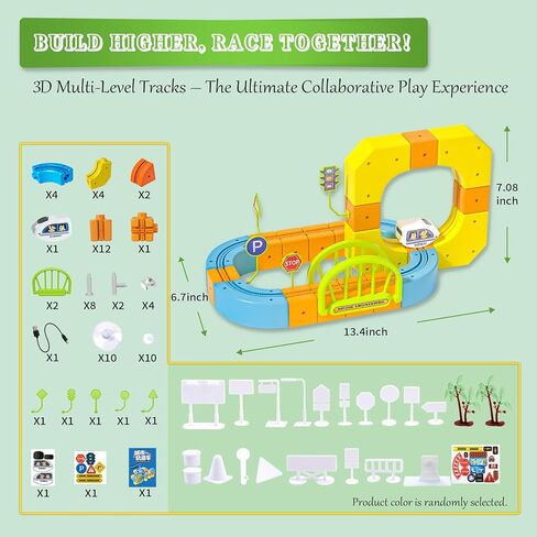 klick Rail Electric Train Set, 3D Infinity Track with Flexible Tracks for Kids, Cube Track - DIY Railroad Block Toys, STEM Gravity-Defying Motorized Trains Tracks for Boys Girls 3 4 5 6 7 8+ (127Pcs) in Saudi Arabia
