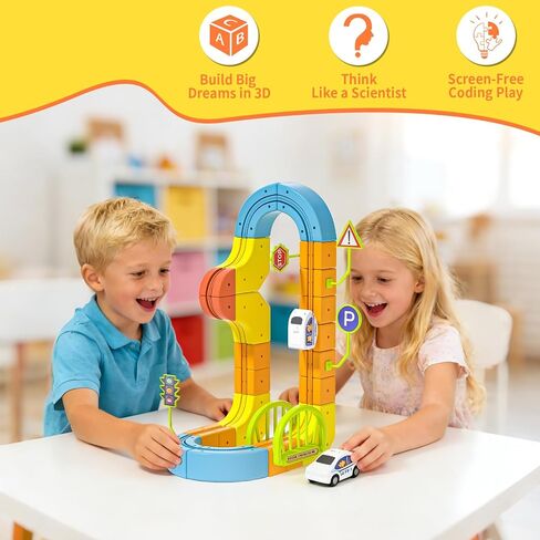 klick Rail Electric Train Set, 3D Infinity Track with Flexible Tracks for Kids, Cube Track - DIY Railroad Block Toys, STEM Gravity-Defying Motorized Trains Tracks for Boys Girls 3 4 5 6 7 8+ (127Pcs) in Saudi Arabia