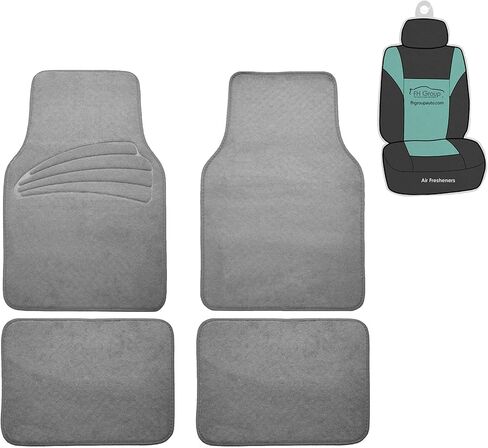 FH Group Car Floor Mats - Premium Full Set Gray Carpet Combo Small Car Seat Cover Design Floor Mats, Carpet Universal Fit Protector Mat for Most Sedan, SUV and Truck All Purpose Car Floor Mats in Saudi Arabia