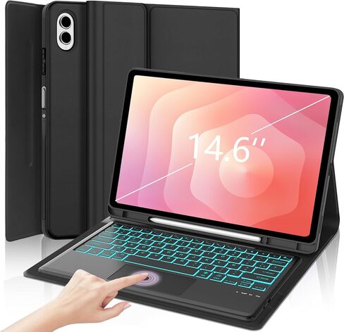 حافظة لوحة مفاتيح Samsung Galaxy Tab S11 Ultra مقاس 14.6 بوصة 2025، لوحة مفاتيح بلوتوث لاسلكية قابلة للفصل مغناطيسيًا، حامل متعدد الزوايا، غطاء فوليو من جلد البولي يوريثان مع حامل قلم S لجهاز Galaxy Tab S11 Ultra in Kuwait