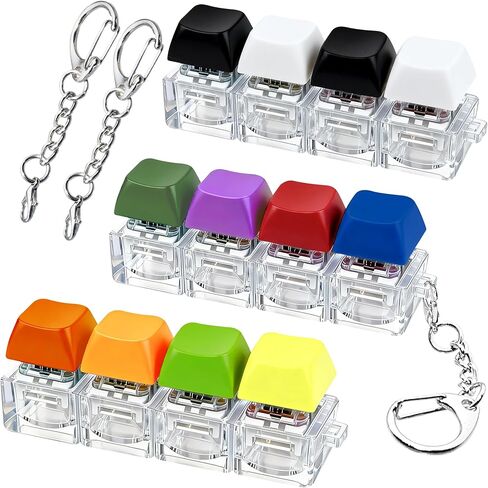 3 PCS Keyboard Fidget Toy, Keyboard Fidget Keychain 4-in-1 Keyboard Decompression Button Finger Clicker Toys, Button Stress Relief Fidget Valentines Gifts Stuffers for Kids Women(Clear Black) in Saudi Arabia