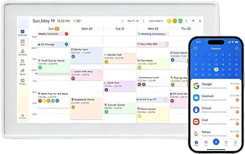 15.6 Inch Digital Family Calendar, All-in-One Smart Organizer with Photo Frame, Wall-Mountable, Task Management, Schedule Planner, White in Saudi Arabia