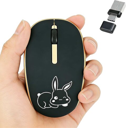 Pink Silent Wireless Mouse, with Type-C + USB-A Dual Interface Portable Lightweight Small Optical Mouse, Plug and Play for Mobile Phone Tablet Laptop MacBook PC, Gift for Kids Girl Women Student in Saudi Arabia
