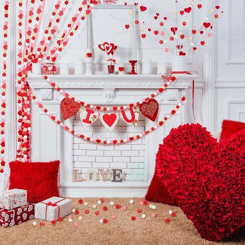 Yookeer 200 Pcs Valentine‘s Day Wooden Beads Hearts Wood Beads Polished Colorful Jewelry Ornaments DIY Craft Supplies for Valentines Holiday Tiered Tray DIY Decor in Saudi Arabia