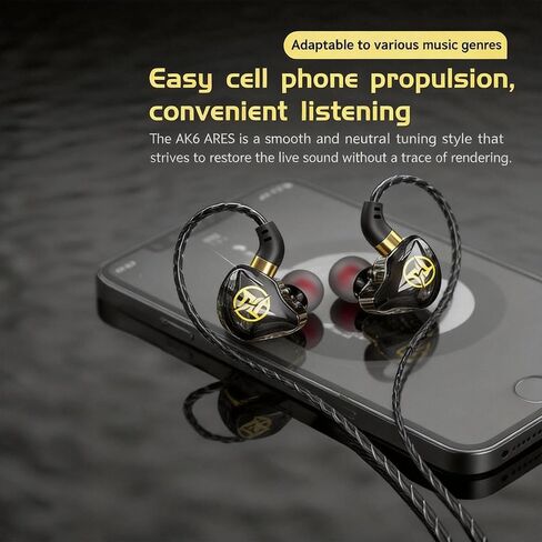 in Ear Gaming Headphones, Ultra-Thin Diaphragm Dynamic Driver HiFi Headphones with no delay, Suitable for Singing and Playing Games(with Box) in Saudi Arabia