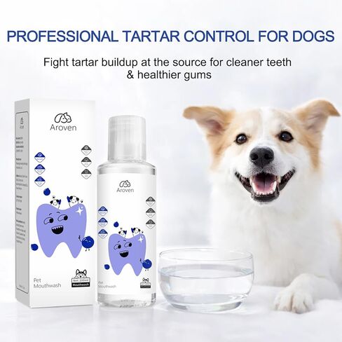 Dental Dog، 7.05oz مادة مضافة للمياه للعناية بالأسنان، Dental Para Perros، تركيبة متخصصة للعناية بالأسنان، تركيبة عديمة الرائحة والنكهة لمحاربة الجير وتعزيز صحة اللثة (قطعة واحدة) in Saudi Arabia