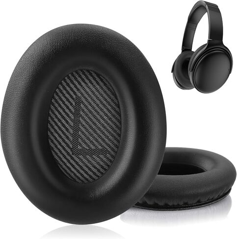 وسائد أذن بديلة من BINGLE لسماعات Bose QC35/QC35 ii/QC25/QC15، وسائد أذن احترافية ممتازة لسماعات الرأس QuiteComfort/SoundTrue/SoundLink (أسود) in Kuwait