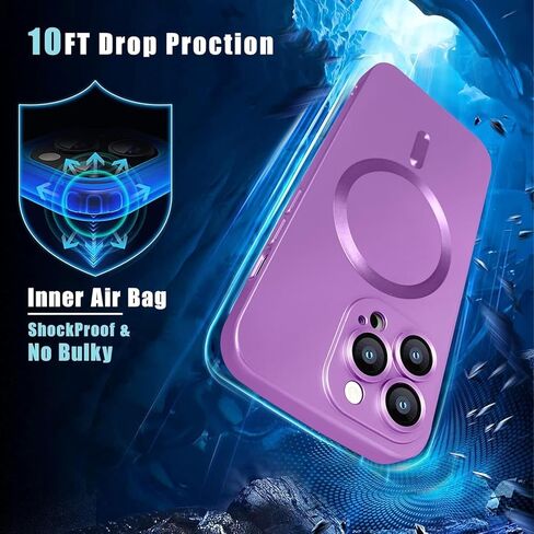 Magnetic for iPhone 12 Pro case, [Detachable Lens Protector] with Full Camera Protection Shockproof Matte Slim Soft Compatible with Magsafe Phone case for iPhone 12 Pro 6.1'', Pink in Saudi Arabia