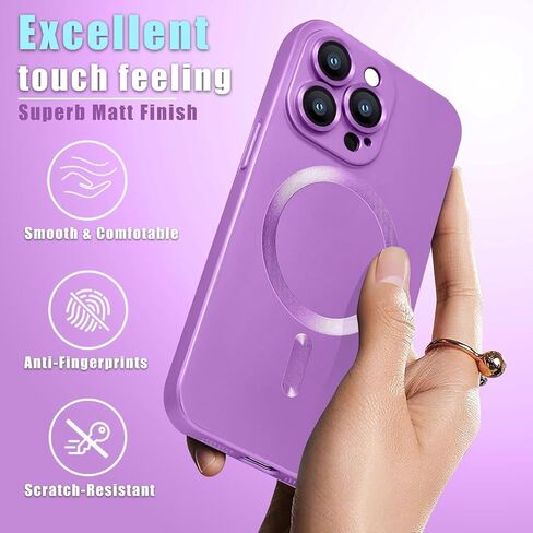 Magnetic for iPhone 12 Pro case, [Detachable Lens Protector] with Full Camera Protection Shockproof Matte Slim Soft Compatible with Magsafe Phone case for iPhone 12 Pro 6.1'', Pink in Saudi Arabia