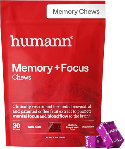 Humann Superbeets مكملات الدماغ للذاكرة والمضغ ، اليقظة العقلية ، nootropics درس سريريًا ، مكملات ريسفيراترول بالإضافة in Kuwait