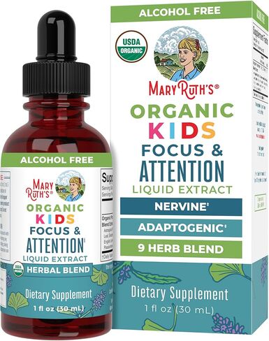 Maryruth Organics - ملحق NOOTROPIC Brain العضوي للوحدة الأمريكية للبالغين مع Ginkgo Biloba و Astragalus | التركيز ودعم الغدة الكظرية | قطرات الدماغ والذاكرة | نباتي | غير GMO | الخالية من الغلوتين | 30 حصص in Saudi Arabia