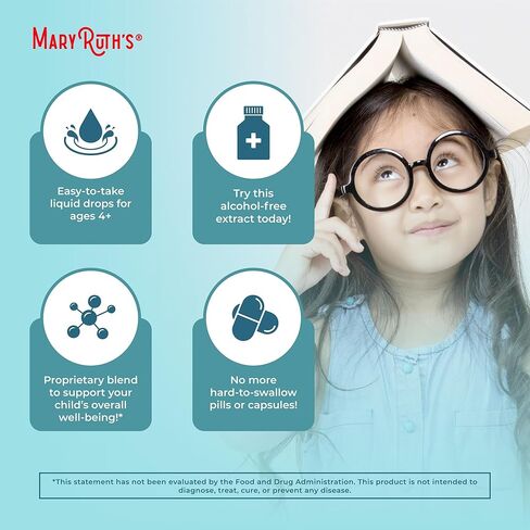 Maryruth Organics - ملحق NOOTROPIC Brain العضوي للوحدة الأمريكية للبالغين مع Ginkgo Biloba و Astragalus | التركيز ودعم الغدة الكظرية | قطرات الدماغ والذاكرة | نباتي | غير GMO | الخالية من الغلوتين | 30 حصص in Saudi Arabia