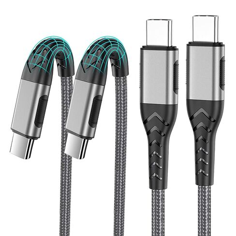 Durcord USB C to USB C Cable, 2Pack 100W 6ft USB C Charger Cable Fast Charging for Android/Phone/Pad, Type C to Type C Charger Braided USB Cable Compatible with Phone 16/15 Pro Plus Max Gold in Kuwait